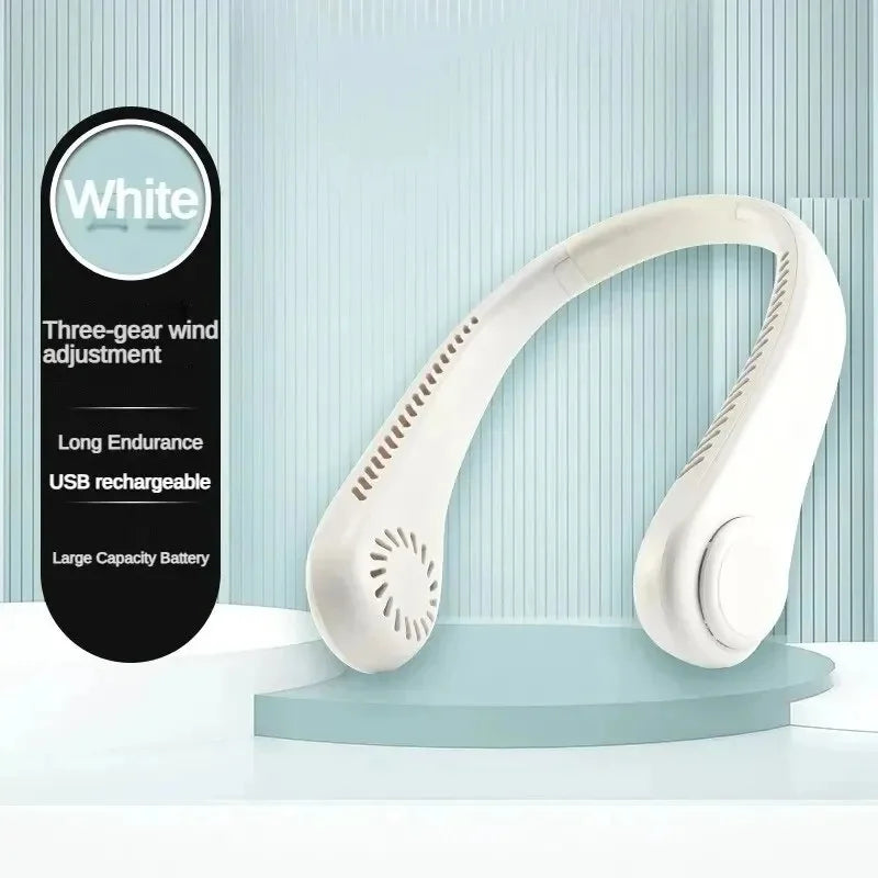 Ventilateur portable USB 8000 mAh à suspendre au cou, sans pales, mini, rechargeable, silencieux, avec affichage numérique LED, rafraîchisseur d'air électrique portatif