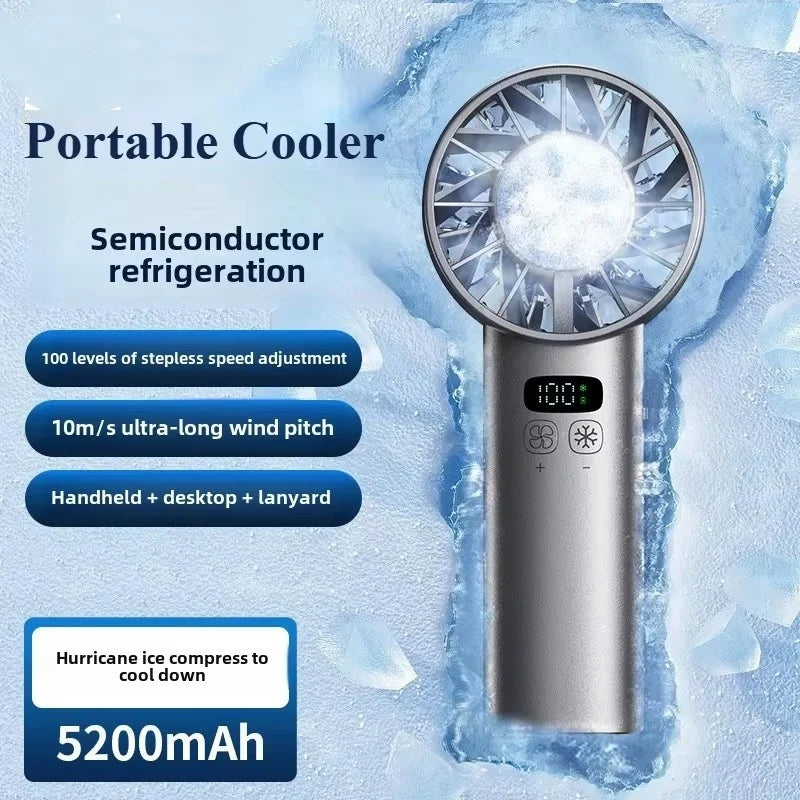 Ventilateur portable USB 8000 mAh à suspendre au cou, sans pales, mini, rechargeable, silencieux, avec affichage numérique LED, rafraîchisseur d'air électrique portatif