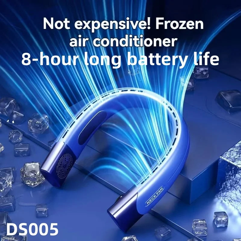 Ventilateur portable USB 8000 mAh à suspendre au cou, sans pales, mini, rechargeable, silencieux, avec affichage numérique LED, rafraîchisseur d'air électrique portatif